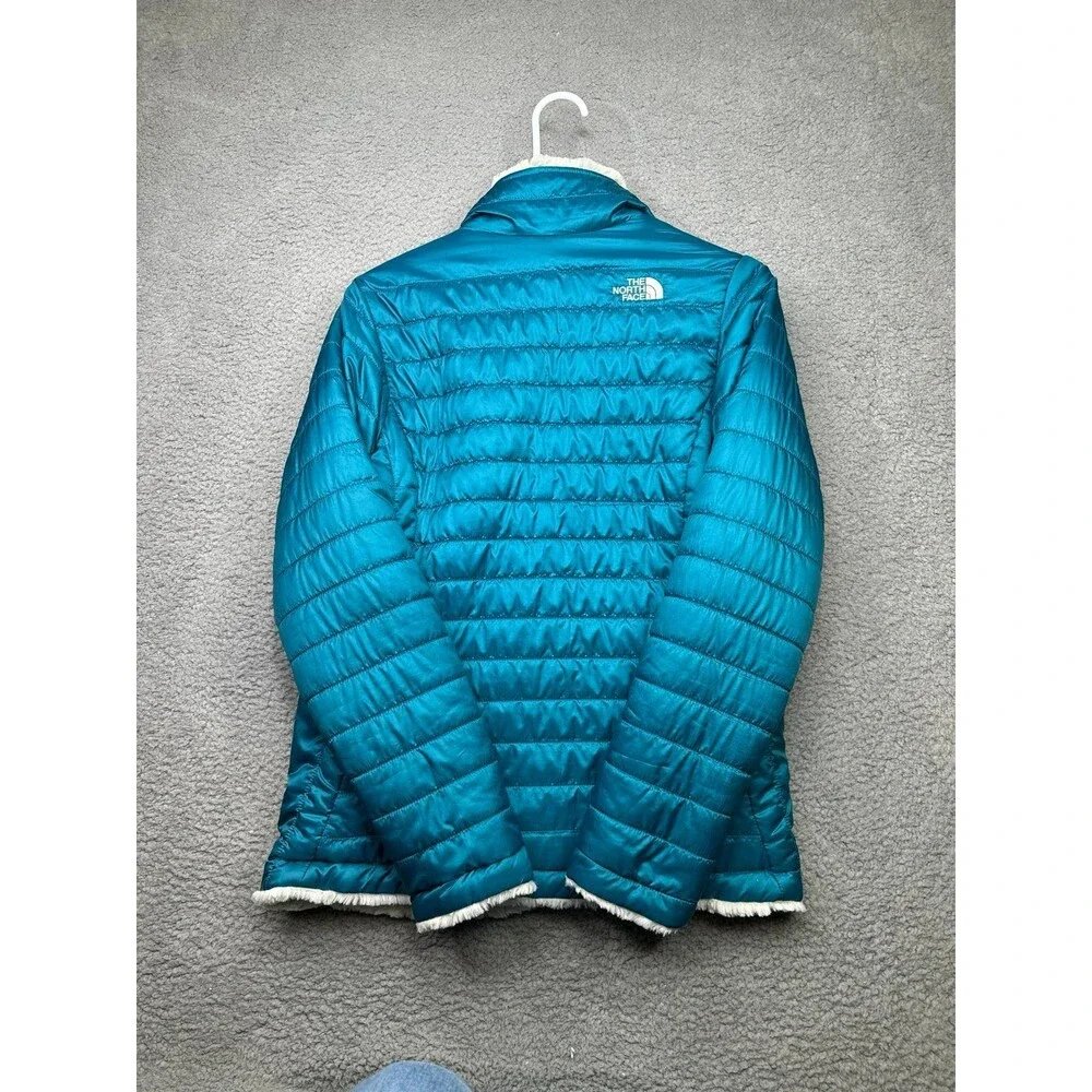 The north face puffer reversible girls Jacket deep lagoon size xl